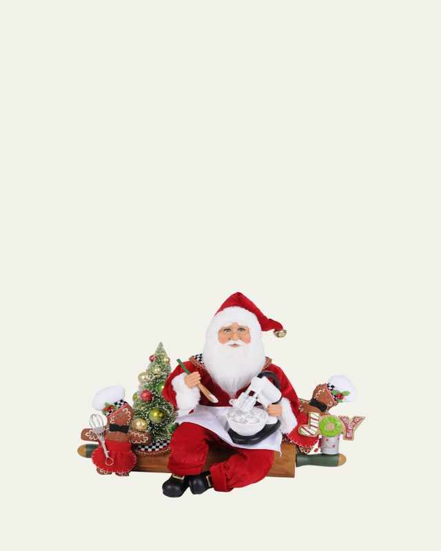 Lighted Rolling Out Christmas Santa